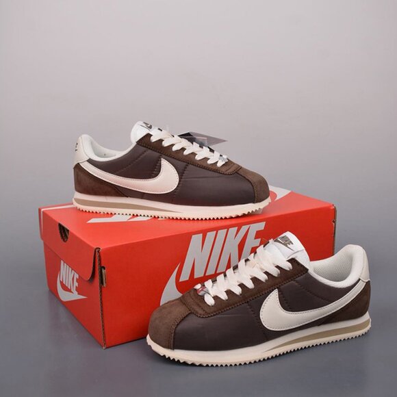Nike Cortez Textile Shoes Brown - Picture 1 of 9